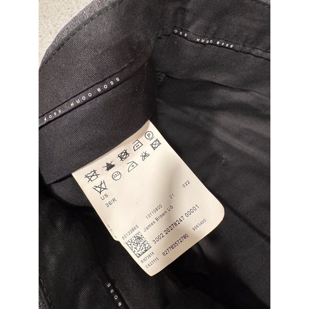 Hugo Boss James Brown US Mens 36R Charcoal Grey Virgin Wool Blend Dress Pants - Picture 2 of 6